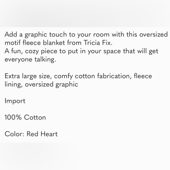 Free People x Tricia Fix Terry Fleece Throw NWT - Picture 3 of 12